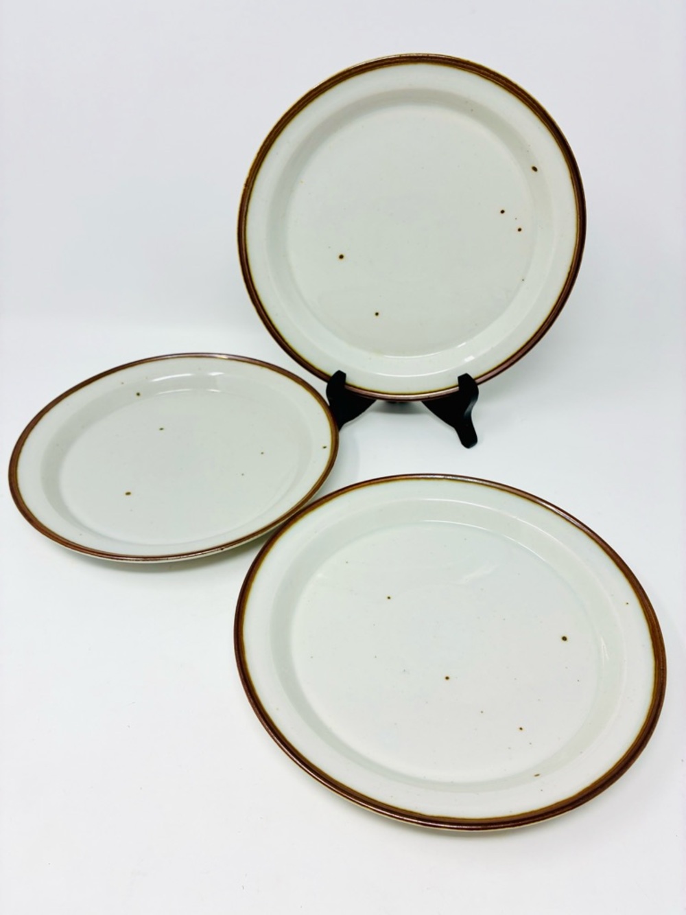 Dansk BROWN MIST PATTERN Set/3 Salad Plates MADE IN DENMARK MCM Dining 8.5”
